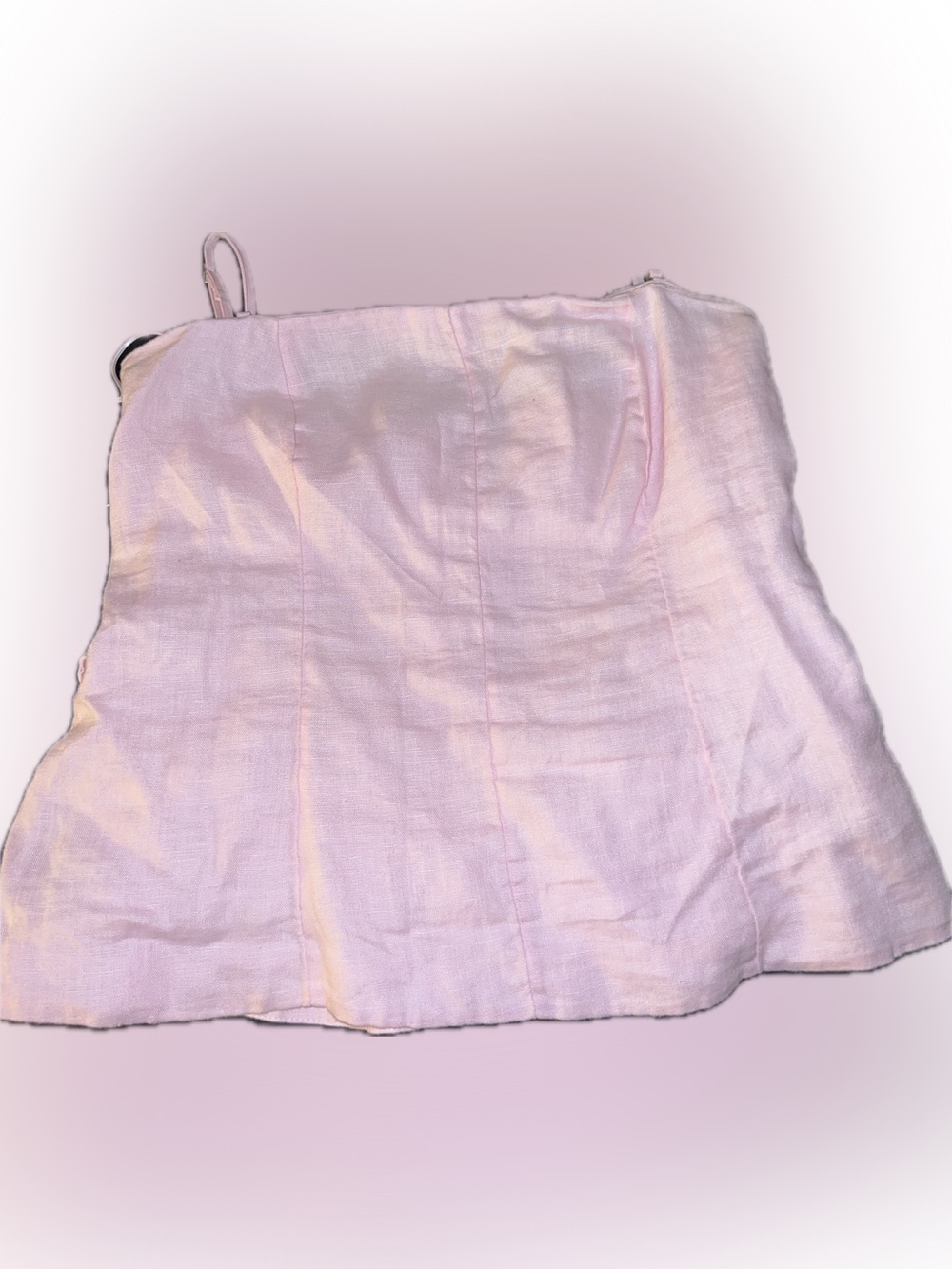 Abercrombie Light Pink Strapless Linen Top. Size L